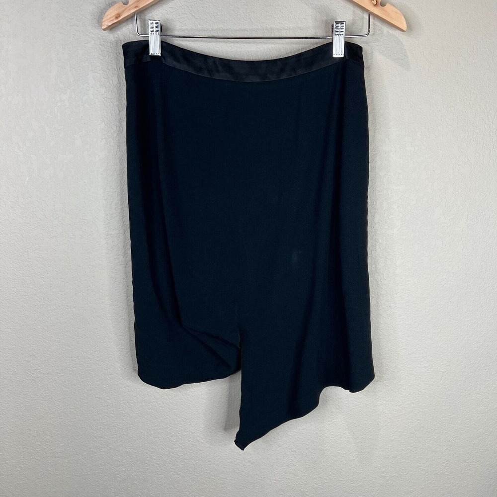 Emporio Armani Antinea Mini Skirt Size 44 Black Crepe Draped Knot Detail Preppy